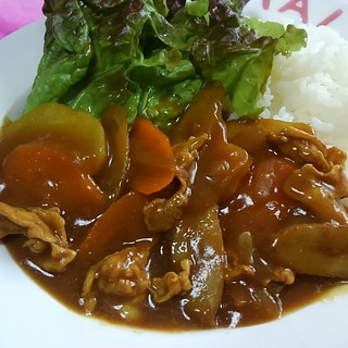 ゴボウ入り☆根菜と豚肉のカレー